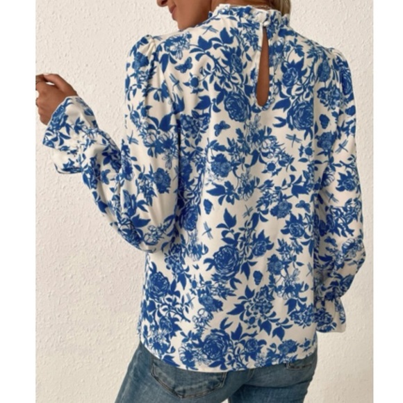 Elegante Boho Print Fleece Blouse Jurk